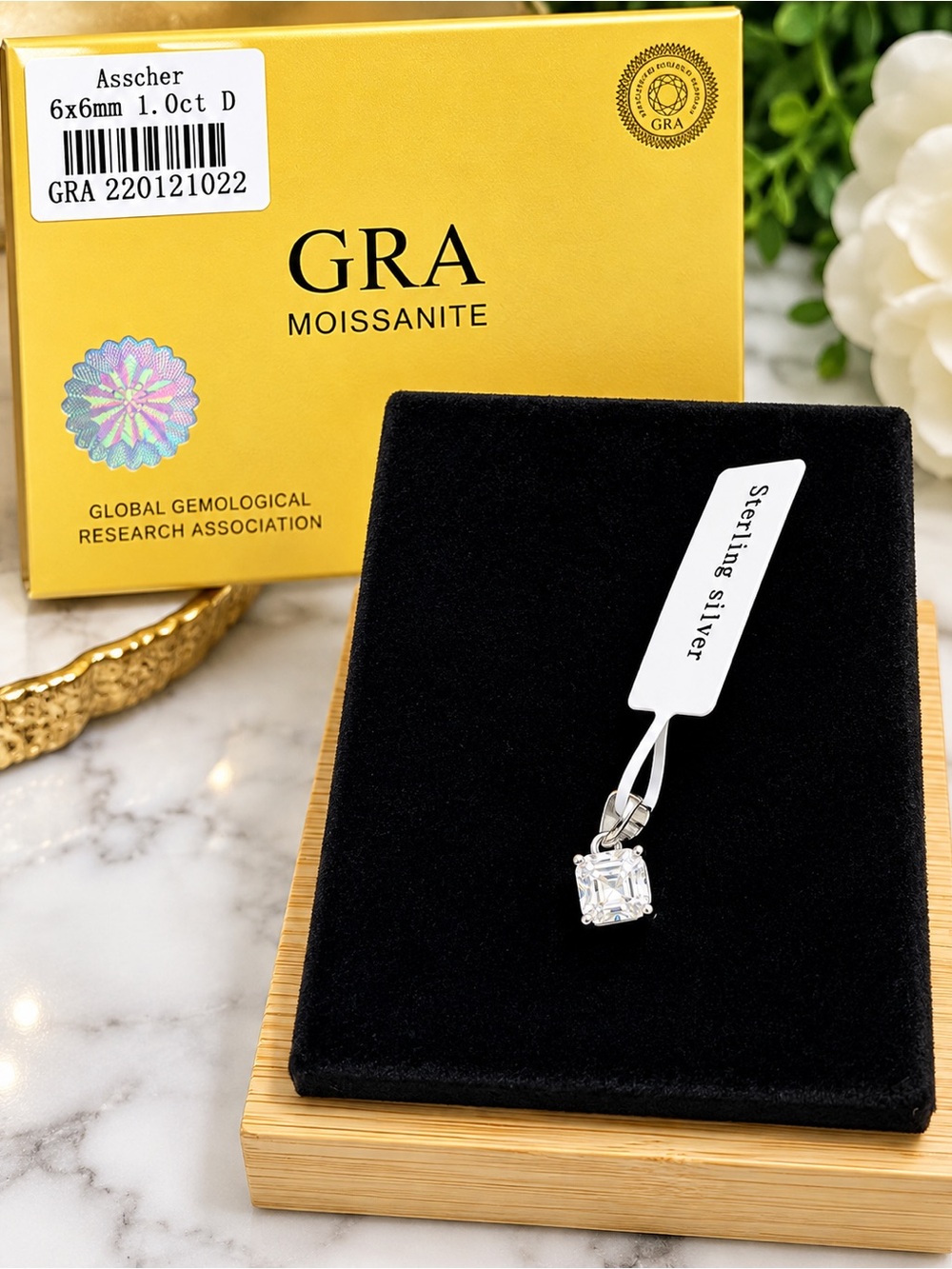 Sterling silver and moissanite pendant $230 retail with GRA